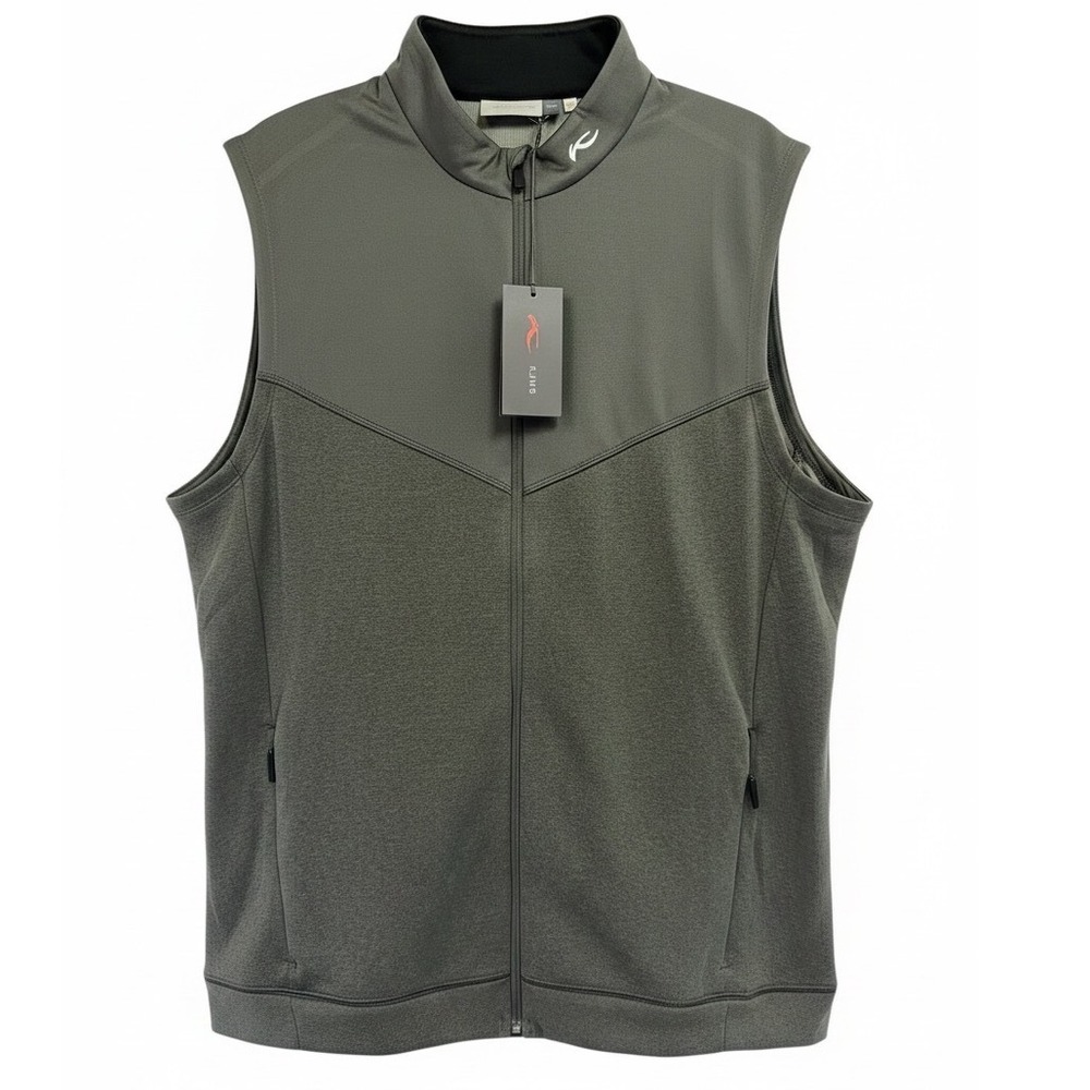 KJUS Westport Vest Sz Medium‎ Olive Green Full Zip Golf Performance (P1) NWTs